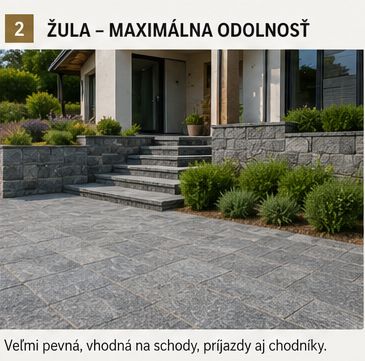 Odolná žulová dlažba vhodná na schody chodníky a príjazdové plochy